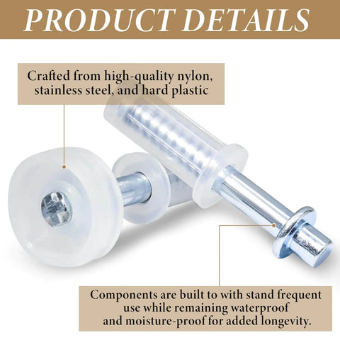 8 Piece Bi Fold Door Top Roller Guide Wheel With Spring Loaded Pivot Hardware Kit showing durable nylon and stainless steel construction