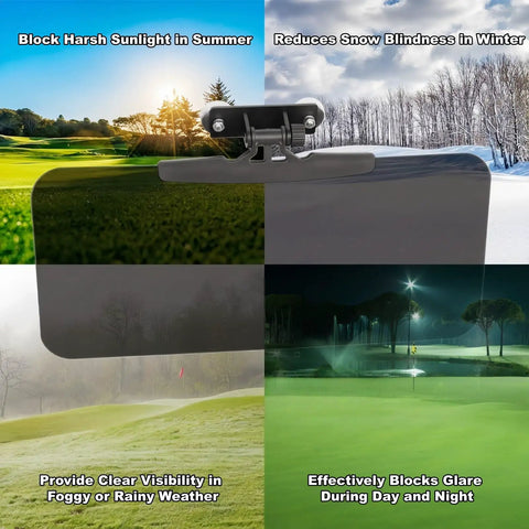 Magnetic Golf Cart Sun Visor With Polarized Anti Glare 226 Degree Adjustable Fits Pro Fit Bar Or Metal Roof And Crossbars