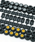 100 Piece Wheels And Axles Building Set For Cars And Robots Totally Boss Compatible With Major Brick Brands Includes 36 Wheels