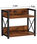 Two Tier Countertop Shelf Organizer For Kitchen Spice Rack And Jar Bottles Top Shelf Wood Counter Storage In Rich Brown dimensions and design.