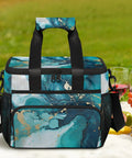 Spacious Insulated Picnic Backpack Lunch Bag For Women And Men with Leakproof Cooler, Easy Access Pockets, in picnic setting.