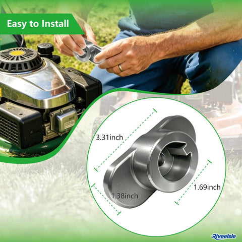 Rock Solid Heavy Duty Blade Adapter 25Mm Shaft With 1.19 Inch Bow Tie, measuring 3.31 inch, ideal for walk behind mowers.