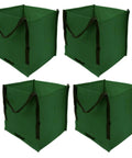 Four green Heavy Duty Storage Tote Bag 22 Gallon Rugged Woven Polypropylene Moving Organizer Reusable Self Standing Design Hauls Up To 500 Pounds Pack Of 4 Green Yard Cleanup Totes