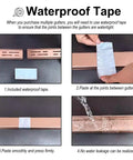 Steps to apply waterproof tape on DIY Friendly Customizable Stainless Steel Linear Drain System For Driveways Pools And Lawns Slender Trench Drain 2x2 Inch Channel Gutter Solution With Flexible 90 Degree Corners T Shaped Configurations Four Way Joints And End Plug