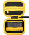 Tough As Nails Hard Shell Carrying Case For Franklin Sensors Prosensor M70 Stud Finder With Seven Detection Sensors Heavy Duty Eva Travel Organizer Bag Black Variant, open with black and yellow design.
