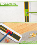 Three Pack 36 Inch Cotton Dust Mop Heads Commercial Refill Hella Thick Cotton Loop No Sweat Swapping Killer Absorbency For Warehouse And Hallway Floors Always, showing wet and dry cleaning uses.