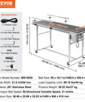 Beefy Motorized Belt Conveyor Table 59 By 19.7 Inches With Stainless Steel Frame PVC Belt Anti Static Adjustable Speed Inkjet Coding Ready Dual Guardrails Heavy Duty Industrial Conveyor for Efficient Production with accessory details