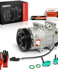 Built Tough AC Compressor With Clutch Straight Swap Kit For Hyundai Sonata And Kia Optima 2011 Through 2014 Vs16e Model with accessories.