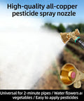 Adjustable Brass Nozzle Sprayer For Agriculture High Pressure Atomization Windproof Garden Sprayer with visible mist spray