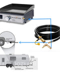 Twelve Foot RV Propane Quick Connect Hose With Elbow Fitting For Blackstone 17 Inch And 22 Inch Tabletop Griddle System Diagram