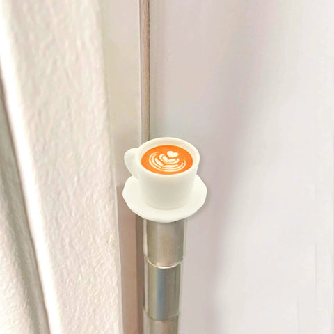 Door Hinge Heads Decorative Topper Set Of 5 Magnetic Latte Art Coffee Hinge Heads for miniature door hinges, installed