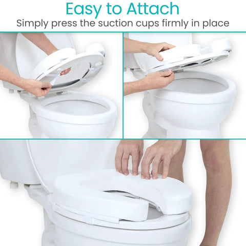 Attaching Ultra Soft Toilet Seat Cushion Donut Pad for Comfort and Support in Elongated and Standard Seats with Suction Cups