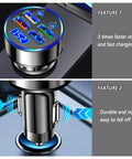 Six Port Usb C Car Charger With Pd Qc3.0 Fast Charging And Voltage Monitor Built Different, showing charging ports and durable design.