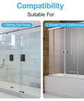 Transparent Sliding Shower Door Bottom Track For 7/16 Inch Glass No Sweat Setup showcased with sliding and tub enclosure compatibility.