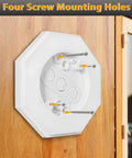 Vertical Siding Mounting Block For Outdoor Lights And Cams With Built In Electrical Box Octagon Style Textured Paintable Surface Easy Install For T111 HardiePlank Siding And Other Flat Vertical Surfaces, white ABS, four screw holes