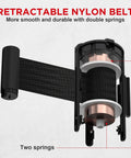 Heavy Duty Stainless Steel Stanchions Set Of Two With Retractable Belts And Four Way Secure Lock For Crowd Control belt mechanism