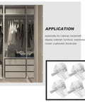 100 Pack Shelf Support Pegs For Cabinets And Bookshelves, Durable Plastic And Stainless Steel, shown near wardrobe