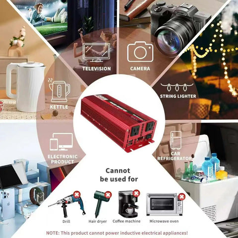Heavy Duty 1500 Watt Power Inverter DC To AC Converter With Dual Household Outlets And Fast Usb Charging Built Like A Tank For Trucks And Trailers with appliances