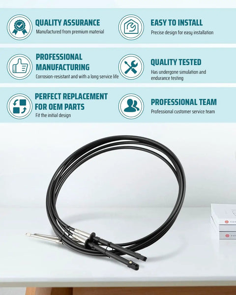 Heavy Duty 12Ft Boat Throttle And Shift Remote Control Cable For Outboard Motors 1979 To Present Replacement Marine Cable