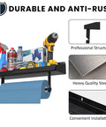 2 In 1 Wall Mounted Tool Tray With Paper Holder For Workshop Shed And Garage Heavy Duty Small Tools Rack made of heavy quality steel