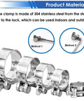 304 Stainless Steel T Bolt Hose Clamps Set 28 Piece Assortment Kit 17 To 35mm With Six Size Ranges displayed with socket wrenches