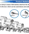 Heavy Duty T-Bolt Hose Clamps Set 34-Piece Assortment 17-47mm In 304 Stainless Steel With M8 And M10 Socket Wrenches Included