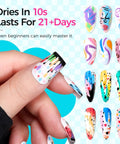 Dope 18 Color 3D Nail Art Pens Set With 0.7mm Tip For Nail Design Dotting Drawing And Painting showcasing colorful nail designs