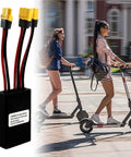 Hella Reliable Dual Battery Connector 20V To 72V 40A Parallel Adapter For Electric Scooters with XT60 plugs and riders.