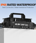 43.8V 25A charger for 36V 100Ah LiFePO4 Battery With Bluetooth Low Temp Protection, mounted with IP65 waterproof rating