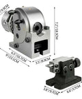 Heavy Duty Semi Universal Dividing Head With Quick Swap Four Inch Chuck And MT2 Tailstock Knockout precision indexing fixture, 9 inch size.