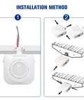 Ceiling Mounted Occupancy Motion Sensor Switch installation method showing setup steps and wiring for 360 Degree Passive Infrared Detection.