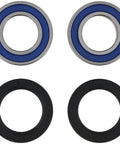 Sturdy Rear Wheel Bearing Set Fits Suzuki King Quad Lta400 500 Cc Atv High Speed Abec 3 Bearings showing two blue ball bearings and two black seals.