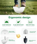 Person using Serrated Edger Lawn Tool With Half Moon Shovel And T Handle 38 Inch Rust Proof Ergonomic Edging Tool for yard work
