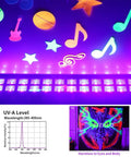 60W LED Black Light Bar With 60 LEDs, 120 Degree Flood Beam illuminating fluorescent decorations and body paint, 32x32ft coverage