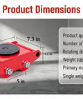 4 Piece Heavy Duty Machinery Skates Set With 8 Ton Total Load Capacity, Each Unit Handles Up To 2 Tons, Built For Smooth Cargo Moving And Industrial Equipment Handling; red carbon steel skate dimensions