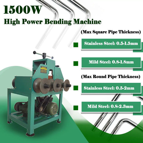 No Fuss Heavy Duty Electric Pipe Bender With 17 Swap Out Cold Roll Dies For Dead Simple Stainless Steel And Square Tube Shaping Machine Without Heat Or Sand Mess, high power bending machine with specifications.