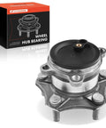 Rear Wheel Bearing And Hub Assembly For Mazda 3 2014 2015 2016 2017 2018 5 Lug Premium Aftermarket Replacement Durable Bolt On Installation And Reliable Performance For A Smooth Ride with box packaging shown