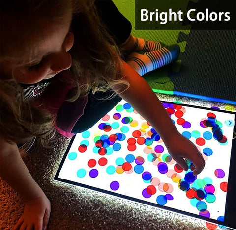 Kid using Magnetic Bingo Set With 100 Orange Plastic Markers For Math Counting And Science Exploration Kid Friendly STEM Kit.