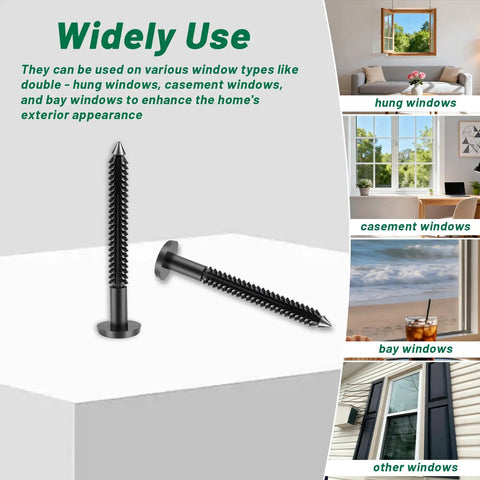 Heavy Duty 80 Pack 3 Inch Vinyl Shutter Fasteners For Home Exterior Repair Uv Shielded And Waterproof Window Pin Hardware on display.