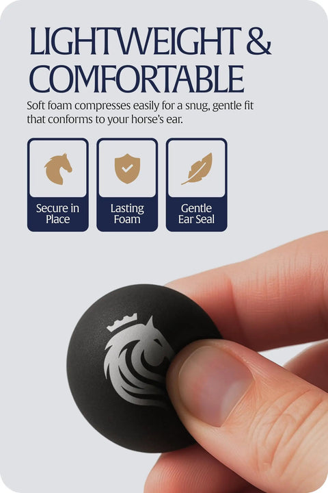 Noise Blocking Horse Ear Plugs For Shows And Training Soft PU Foam Reusable Ear Buds For Horses Comfortable Fit held between fingers