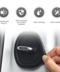 Extra Thick Silicone Car Door Latch Covers 4 Pack Self Stick Shock Absorbing Pad for silky smooth closures on car lock
