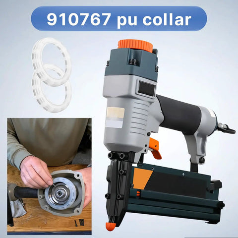 PU Collar 910767 Replacement Part for 3 And A Half Inch Framing Air Nailer FC350A with installation process shown.