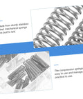 Premium 100Pcs Stainless Steel Compression Springs Assortment Kit For Versatile Diy Repairs, Auto And Car Fix-Ups, Heavy Duty Mini Mechanical Springs To Save Time And Cash. Stainless steel compression springs in assorted sizes in a storage box