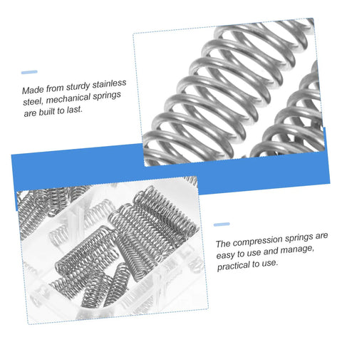 Premium 100Pcs Stainless Steel Compression Springs Assortment Kit For Versatile Diy Repairs, Auto And Car Fix-Ups, Heavy Duty Mini Mechanical Springs To Save Time And Cash. Stainless steel compression springs in assorted sizes in a storage box