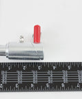 3/4 Inch Cam Lock Wrecker Pin Set, Tow Truck Spring Loaded Twist Lock Plunger detailed view with ruler for size reference.