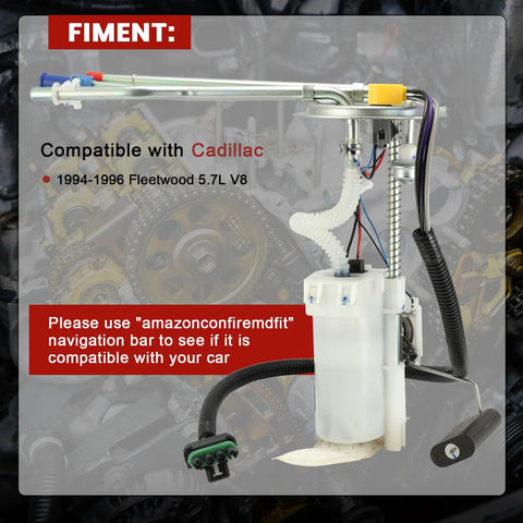Electric Fuel Pump Module Assembly Sending Unit for Cadillac Fleetwood 1994 1995 1996 5.7L V8 Drop In Replacement