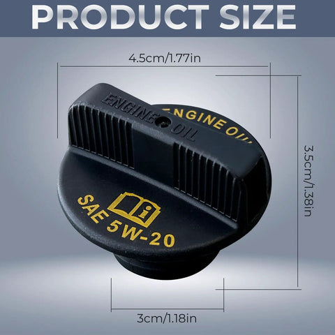 Engine Oil Fill Cap Direct Fit Fits Jeep Dodge Ram Chrysler Vehicles OE Style 80990 53013775AA top view with size specs