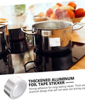 Thickened aluminum foil tape sticker on pot, strong adhesive, durable design shown for kitchen appliance repair.