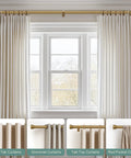 Heavy Duty Warm Gold Curtain Rods 1 Inch Diameter Brass Look With Solid Metal Finials Adjustable From 28 To 48 Inches Outdoor Ready