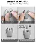 Heavy Duty Drywall Picture Hangers Steel Claw Grip 15 Piece Sweet Deal Set installation steps for drywall hooks.
